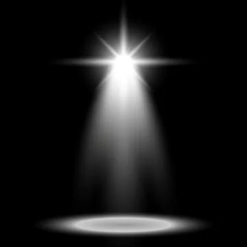 Spotlight glow effect, light beam, white color Stock Illustration