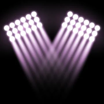 Spotlight glow effect, light beams, purple color Stock Illustration