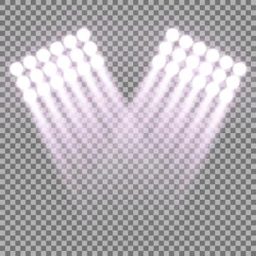 Spotlight glow effect, light beams, purple color Stock Illustration