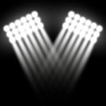Spotlight glow effect, light beams, white color Stock Illustration