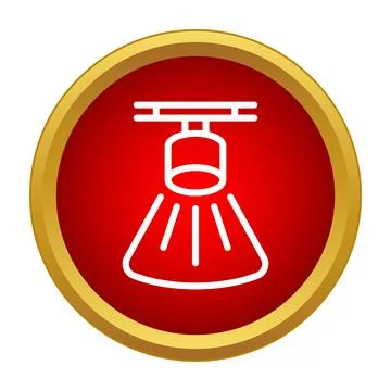 Spotlight icon button highlighting stage performance concept Stock Illustration