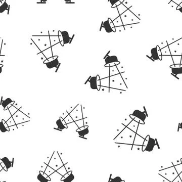 Spotlight icon seamless pattern background. Lamp vector illustration on white イラスト素材