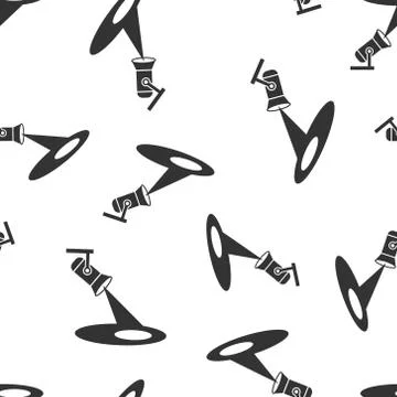 Spotlight icon seamless pattern background. Lamp vector illustration on white Illustrazione stock