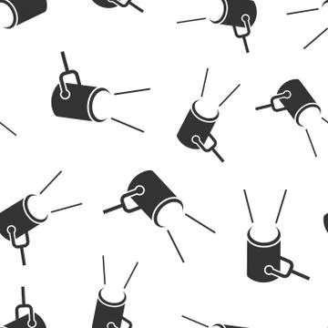 Spotlight icon seamless pattern background. Lamp vector illustration on white イラスト素材