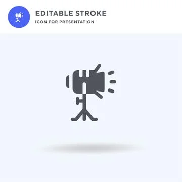 Spotlight icon vector, filled flat sign, solid pictogram isolated on white, l Illustrazione stock