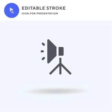 Spotlight icon vector, filled flat sign, solid pictogram isolated on white, l Stock Illustration