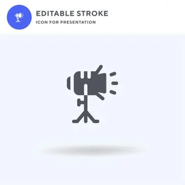 Spotlight icon vector, filled flat sign, solid pictogram isolated on white, logo Stock Illustration