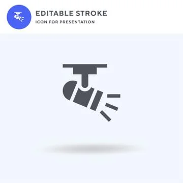 Spotlight icon vector, filled flat sign, solid pictogram isolated on white, logo Stock Illustration