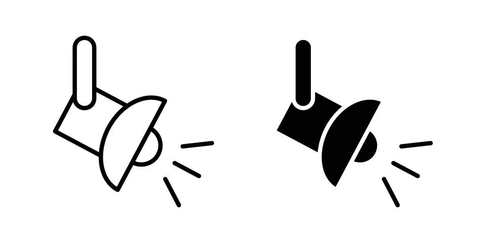 Spotlight icon vector template set in black Stock Illustration