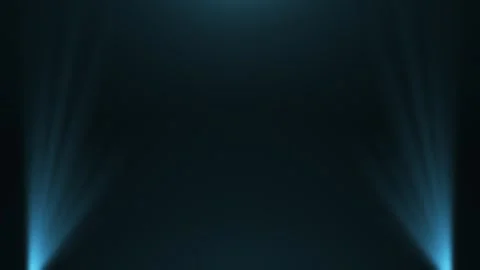 A spotlight illuminates the background of the stage.  Blue rays. Empty stage Stock Footage 298019646