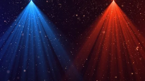 A spotlight illuminates the background of the stage. Spotlight with flying Stock Footage 270950847