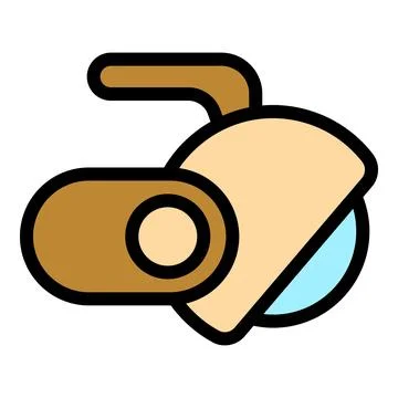 Spotlight illuminating circular area with handle and switch Illustration