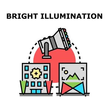 Spotlight illuminating creative visual and technology concepts Stock Illustration