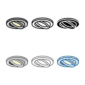 Spotlight lamp ceiling color icon mix vector Stock Illustration