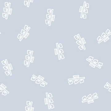 Spotlight lamp ceiling line vector seamless pattern Stock Illustration