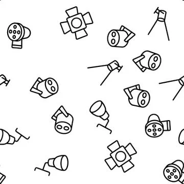 Spotlight Lamp Tool Vector Seamless Pattern Illustrazione stock