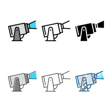 Spotlight lighting color icon multipack vector Stock Illustration