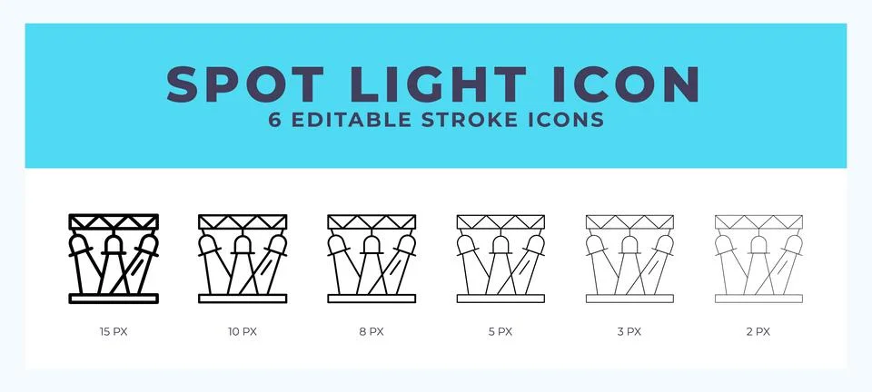 Spotlight line icon. Vector icon symbol. Logo illustration. Editable line ico Stock Illustration