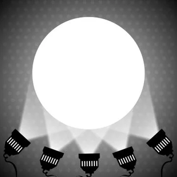 Spotlight projecting to blank wall Stock Illustration