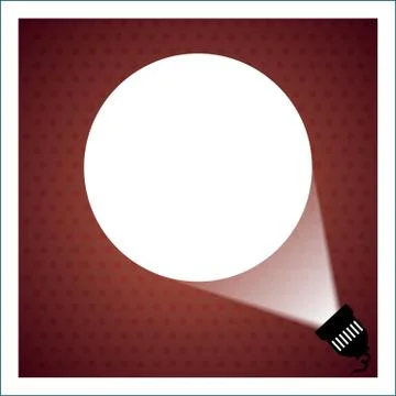 Spotlight projecting to blank wall Stock Illustration