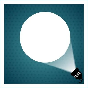 Spotlight projecting to blank wall Stock Illustration