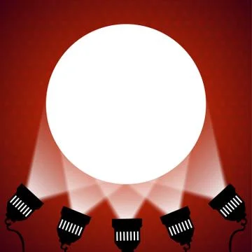 Spotlight projecting to blank wall Stock Illustration