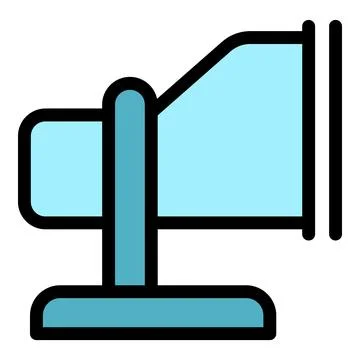 Spotlight projecting light beam, entertainment illumination icon Illustrazione stock