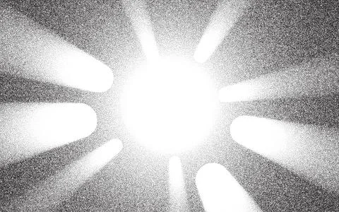 Spotlight rays with noise dots stipple halftone background Illustrazione stock