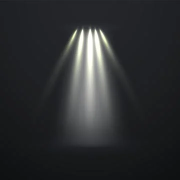 Spotlight rays. Vector glowing light effect. Party projectors set Stock Illustration