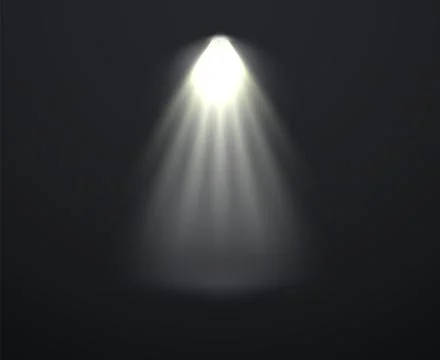Spotlight rays. Vector glowing light effect. Party projectors set Stock Illustration