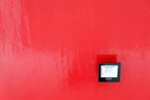 Spotlight on Red Ceiling Background. Stock Photos