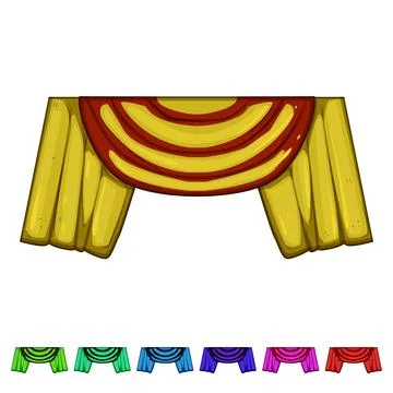 Spotlight red curtain cartoon vector graphic Stock Illustration