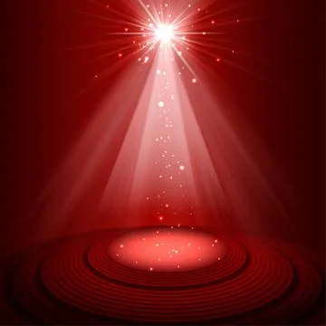 Spotlight red on stage Stock Illustration