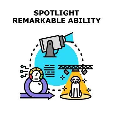 Spotlight remarkable ability concept vector icon Stock Illustration