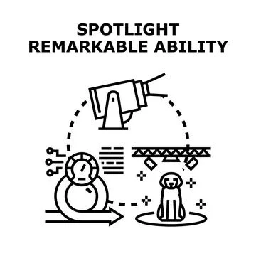 Spotlight remarkable ability concept vector icon Stock Illustration