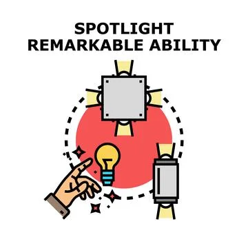 Spotlight remarkable ability on creative ideas Stock Illustration