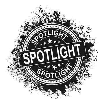 Spotlight rubber stamp on white, vector illustration Stock Illustration