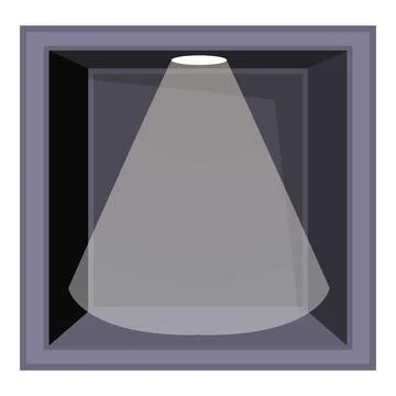 Spotlight shining in dark grey room interior illustration Stock Illustration