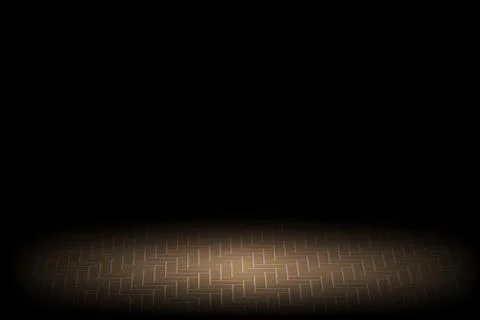 Spotlight shining down on orange cobblestone street pavement in dark road wit Stock Illustration