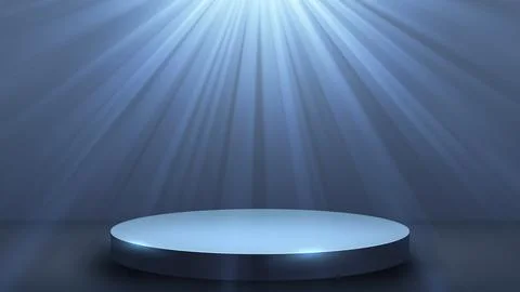 Spotlight Shining On Empty Podium, Vector Illustration Stock Illustration