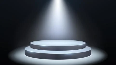 Spotlight Shining On Empty Podium, Vector Illustration Stock Illustration