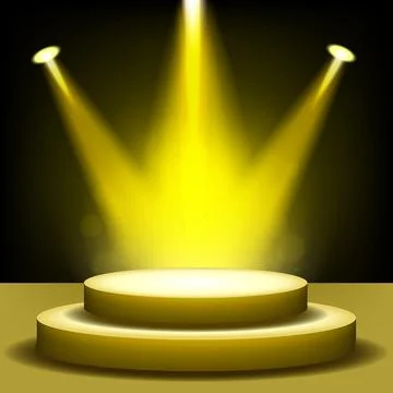 Spotlight Shining on Empty Stage, Vector Illustration Stock Illustration