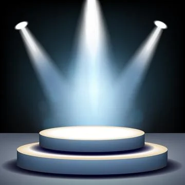 Spotlight Shining on Empty Stage, Vector Illustration Stock Illustration
