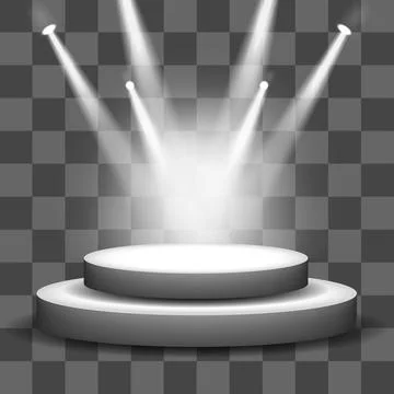 Spotlight Shining on Empty Stage, Vector Illustration Stock Illustration
