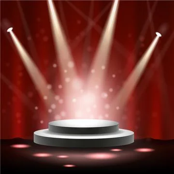 Spotlight Shining on Stage, Vector Illustration Stock Illustration