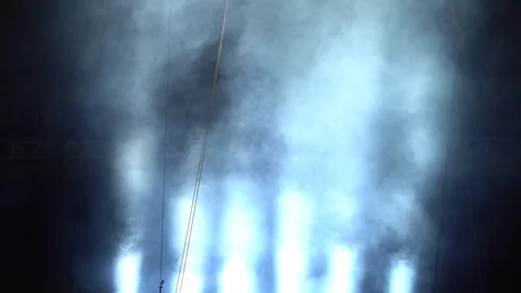 Spotlight in smoke Stock Footage 93830235