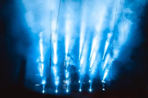 Spotlight in smoke Stock Photos