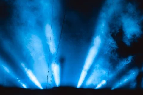 Spotlight in smoke Stock Photos
