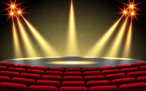 Spotlight on the stage in the hall Stock Illustration