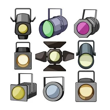 Spotlight stage set cartoon vector illustration 스톡 일러스트